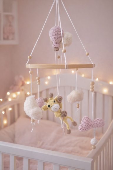 Babymobile "Giraffe auf Wolkenreise" Beispielbild